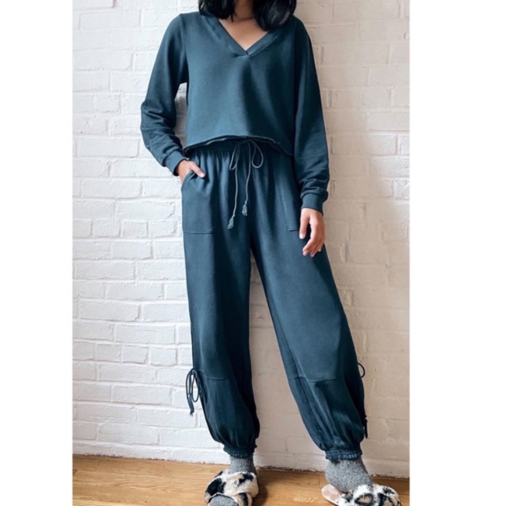 Anthropologie Saturday Sunday sz XS Matea Jogger Lounge Set dark blue